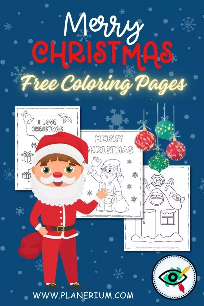 Free Christmas coloring pages for kids featuring Santa, ornaments and festive holiday designs, printable for classroom and home activities.