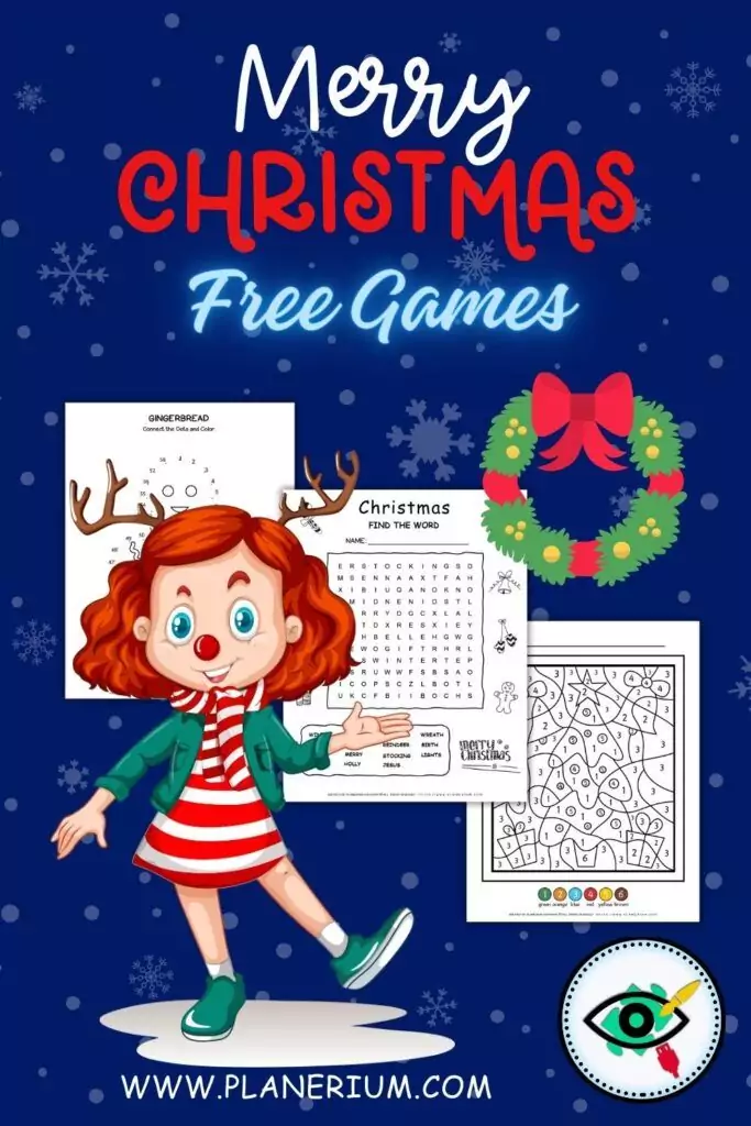 Free Christmas games for kids with printable holiday puzzles and fun classroom game activities.