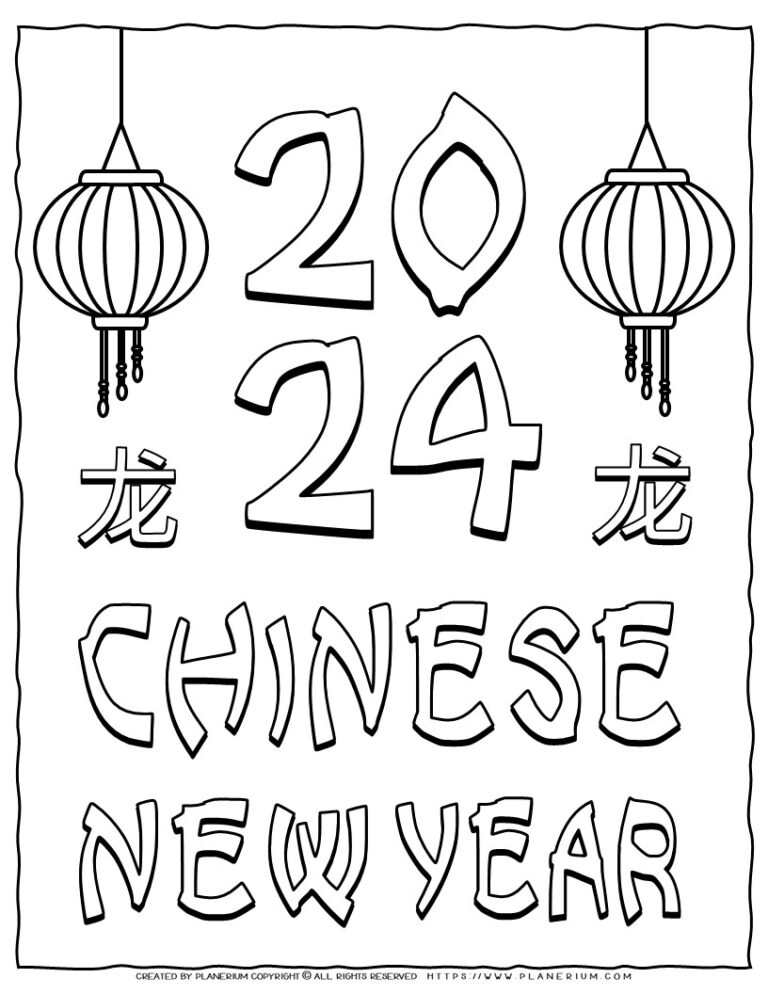 Celebrate Chinese New Year with a Colorful 2024 Coloring Page