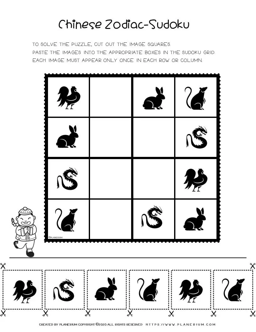 Chinese Zodiac Image Sudoku Puzzle