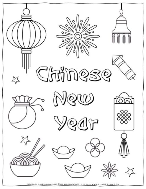 Celebrate Chinese New Year: Cultural Coloring Page