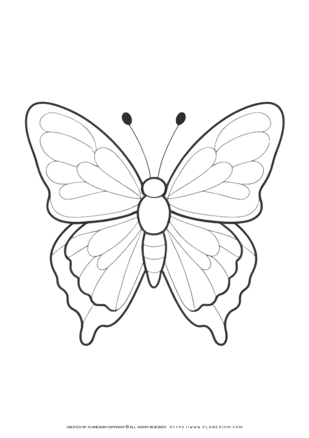 Butterfly coloring page illustration.