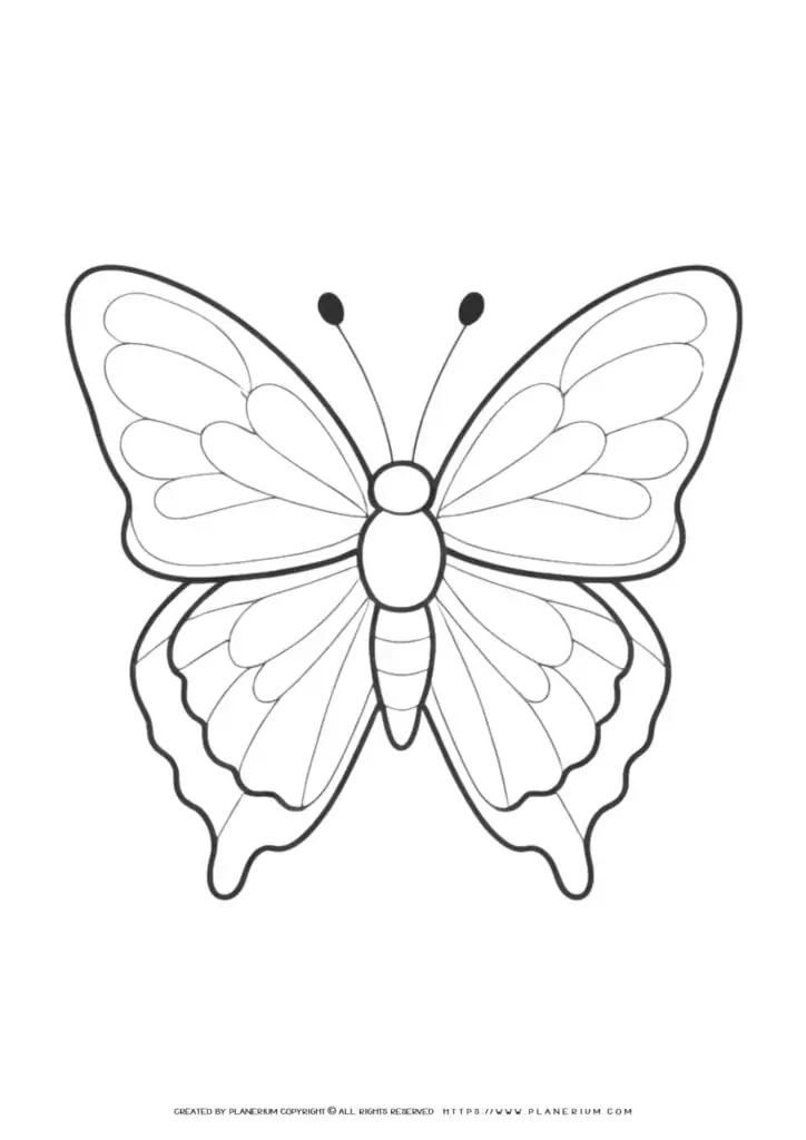 Butterfly coloring page illustration.