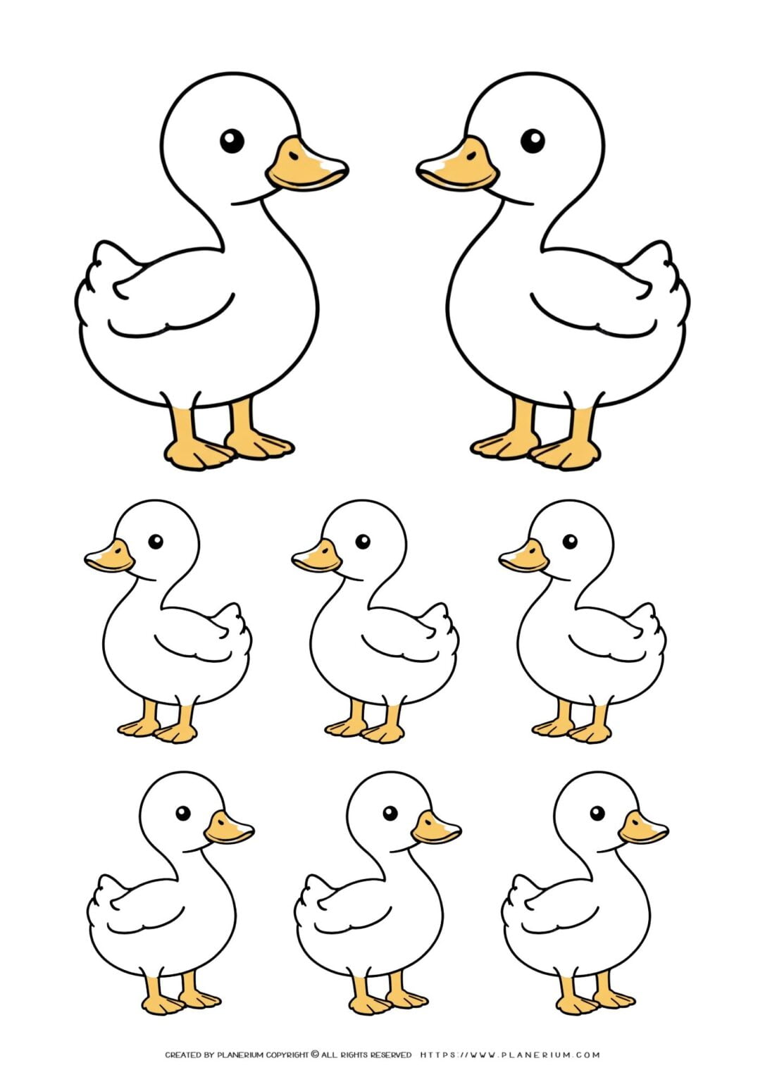 Enjoy Ducky Fun with Free Printable Ducks Family Cut-Outs