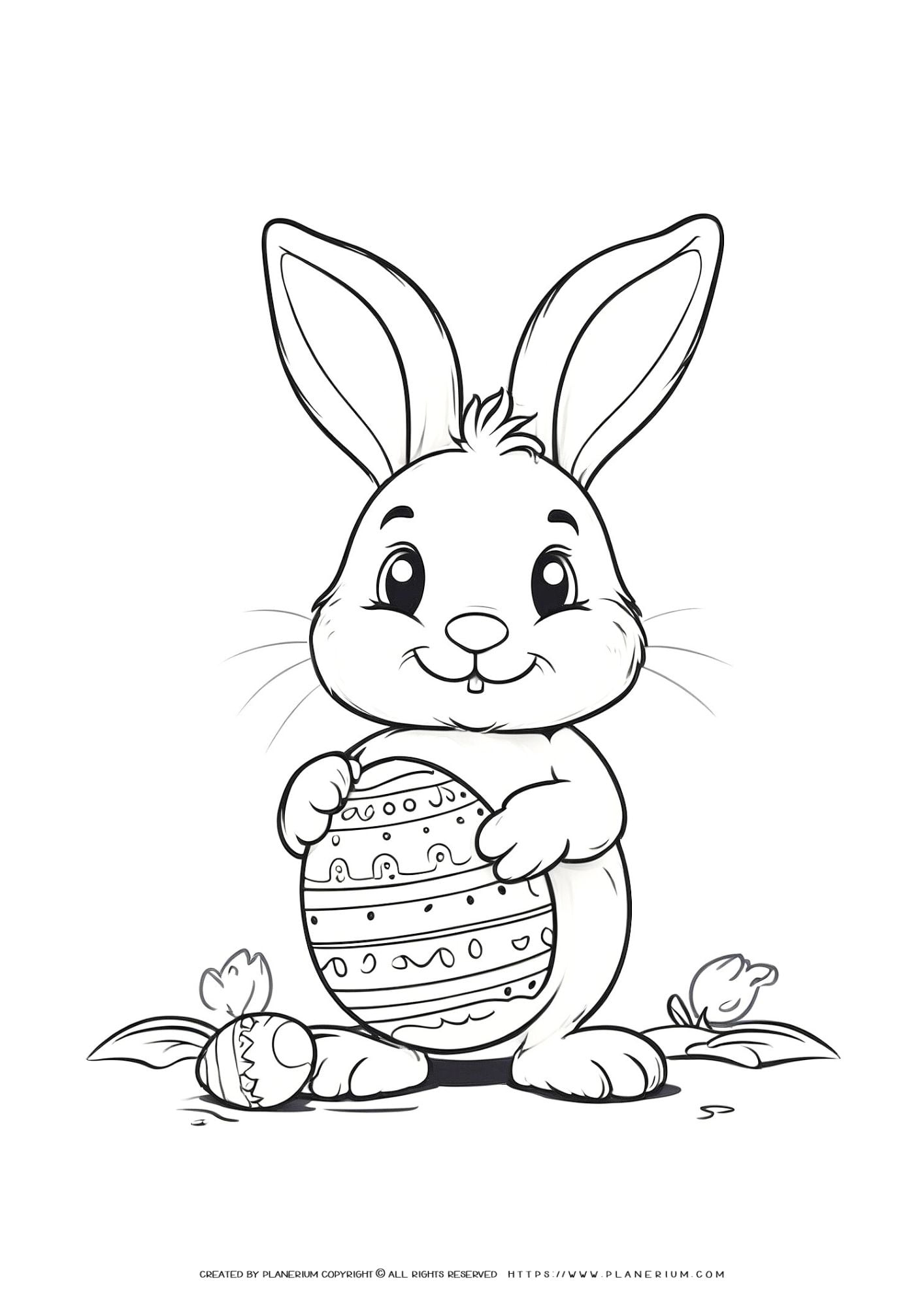 Adorable Easter Bunny Coloring Page - Print for Free!