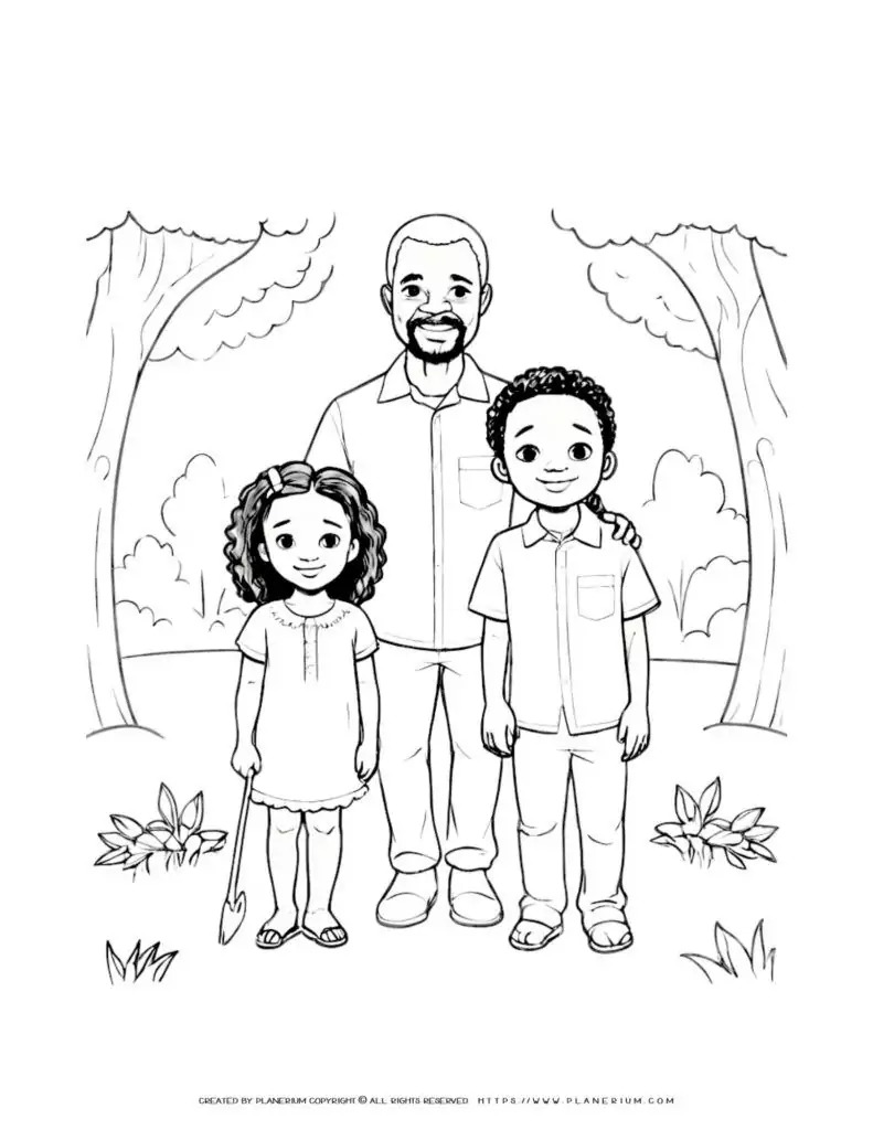 African-Family-Coloring-Page-with-Father-Boy-and-Little-Girl