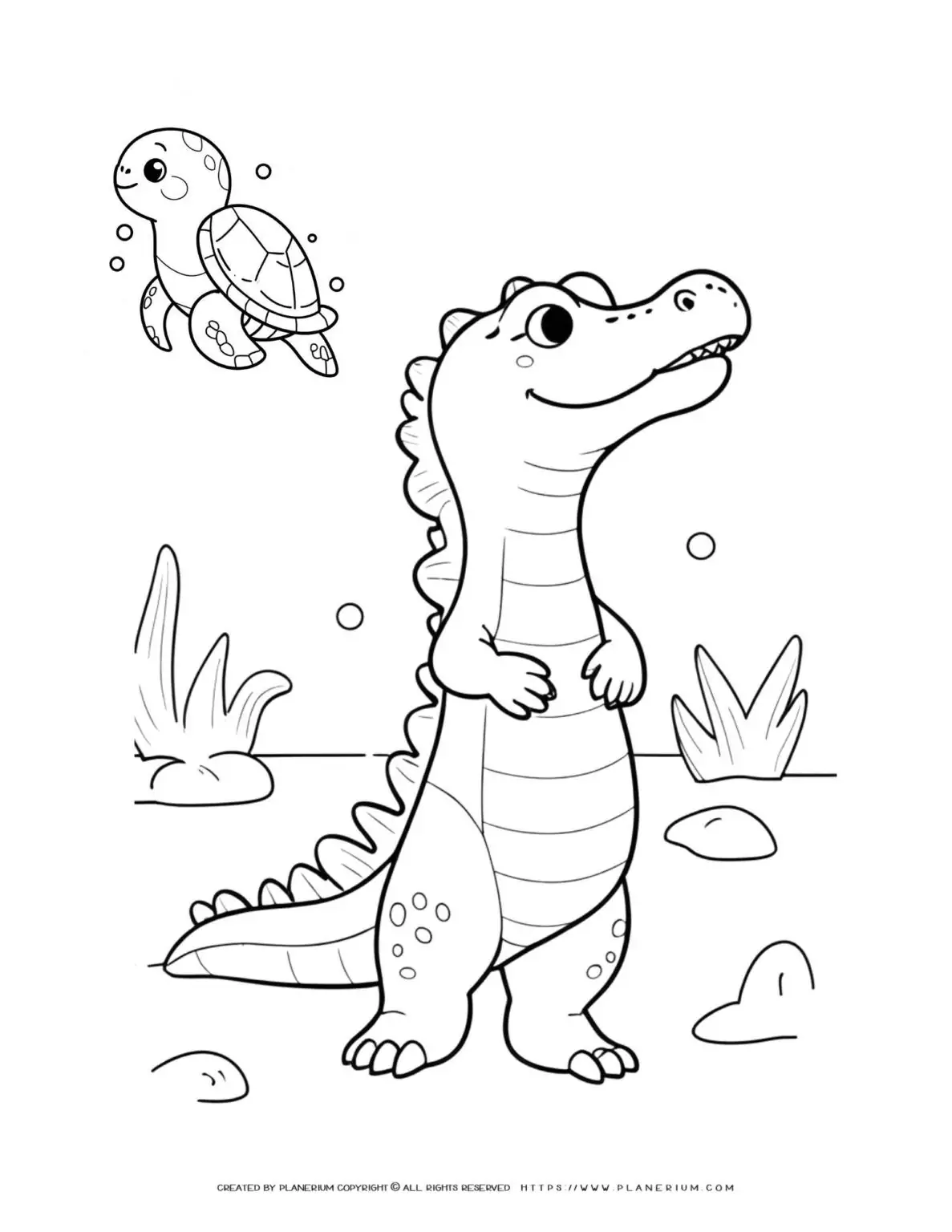Alligator-and-Sea-Turtle-Animal-Underwater-Coloring-Page-for-Kids