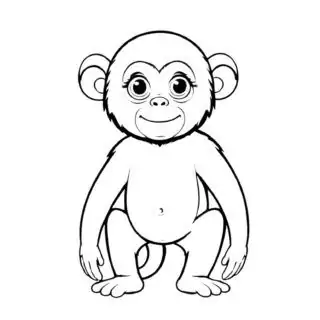 Baby-Monkey-Outline-Coloring-Page-for-Kids