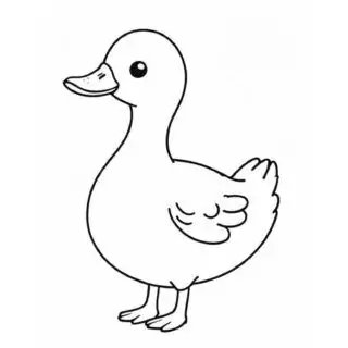 Big-Duck-Outline-Facing-to-the-Left-Simple-Coloring-Page-for-Kids