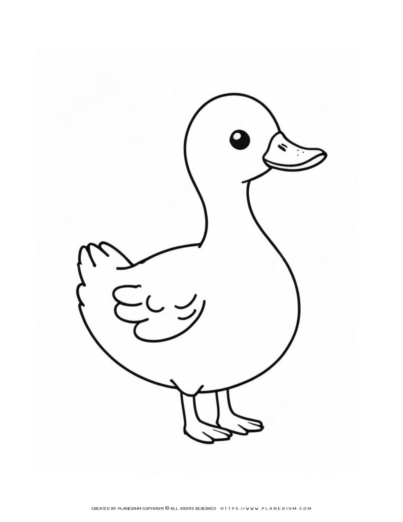 Engaging Big Duck Outline Coloring Page for Kids