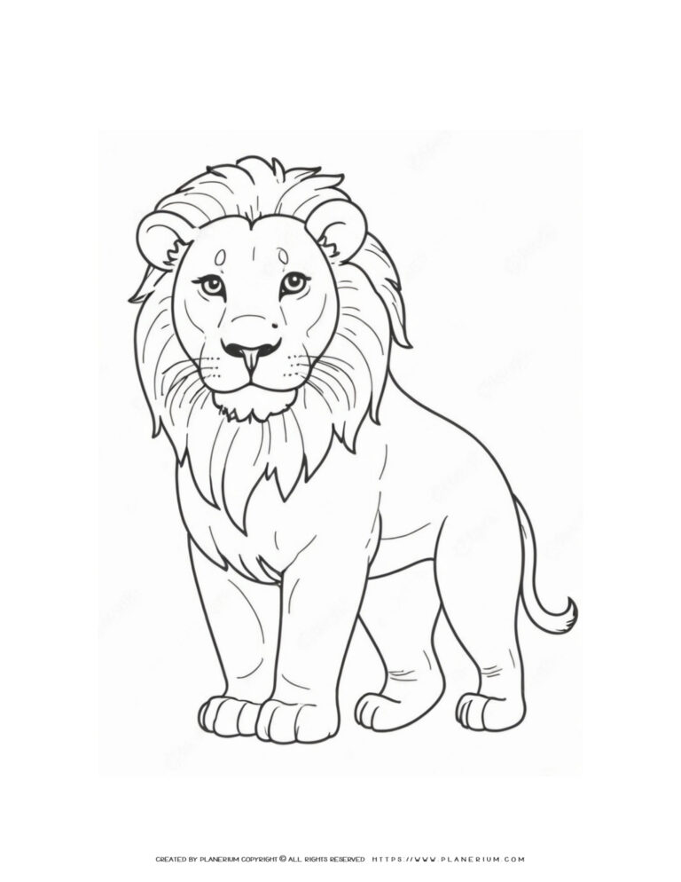 Boost Learning & Fun with Big-Lion-Outline-Coloring-Page for Kids