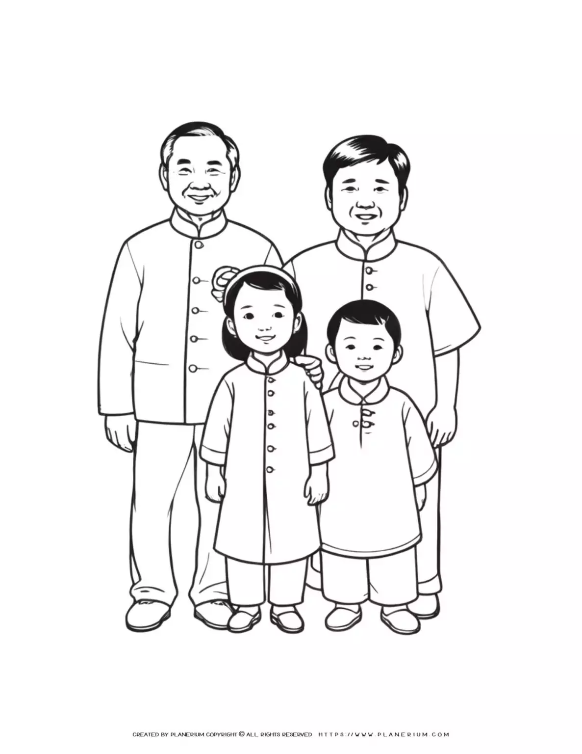 Chinese-Family-with-Father-Grandfather-Girl-and-Little-Boy