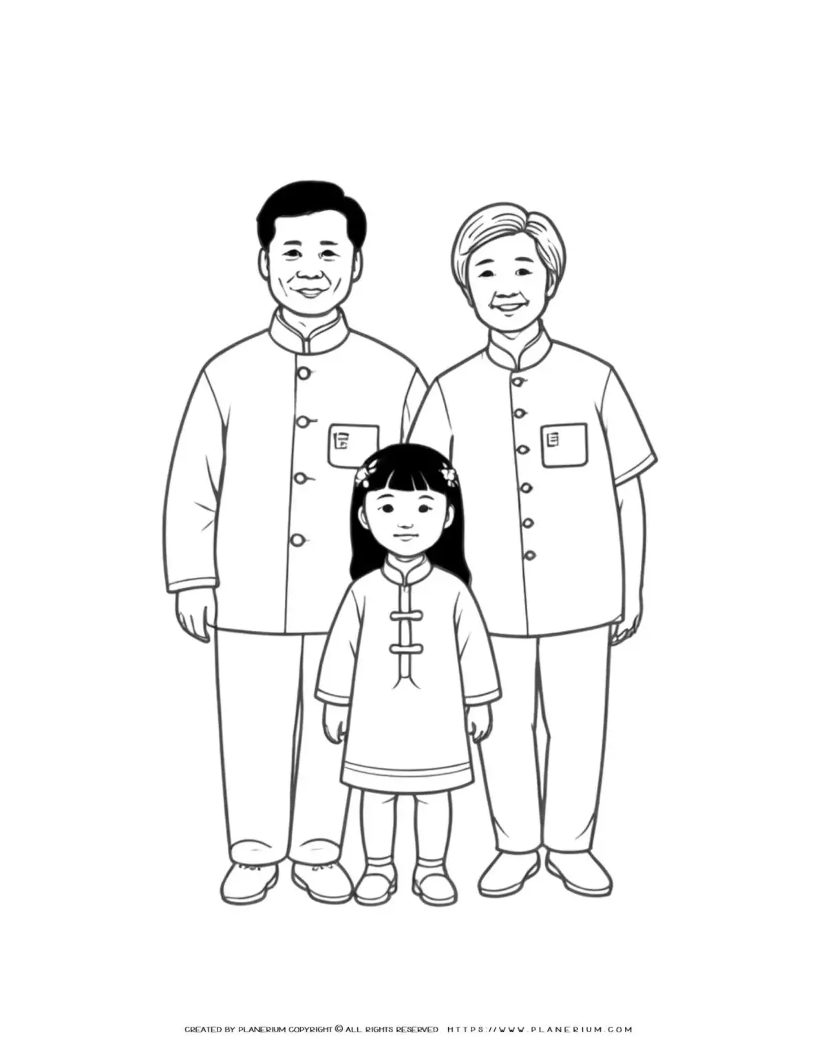 Chinese-Family-with-Father-Mother-and-Little-Girl