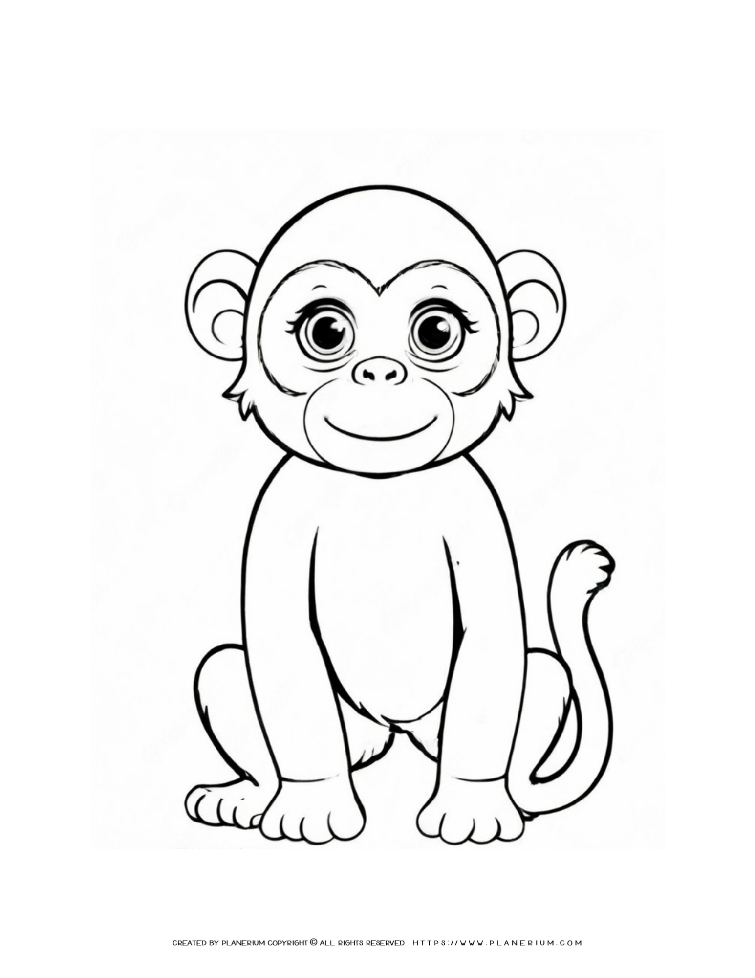 Engage Kids with our Cute Baby Monkey Coloring Page