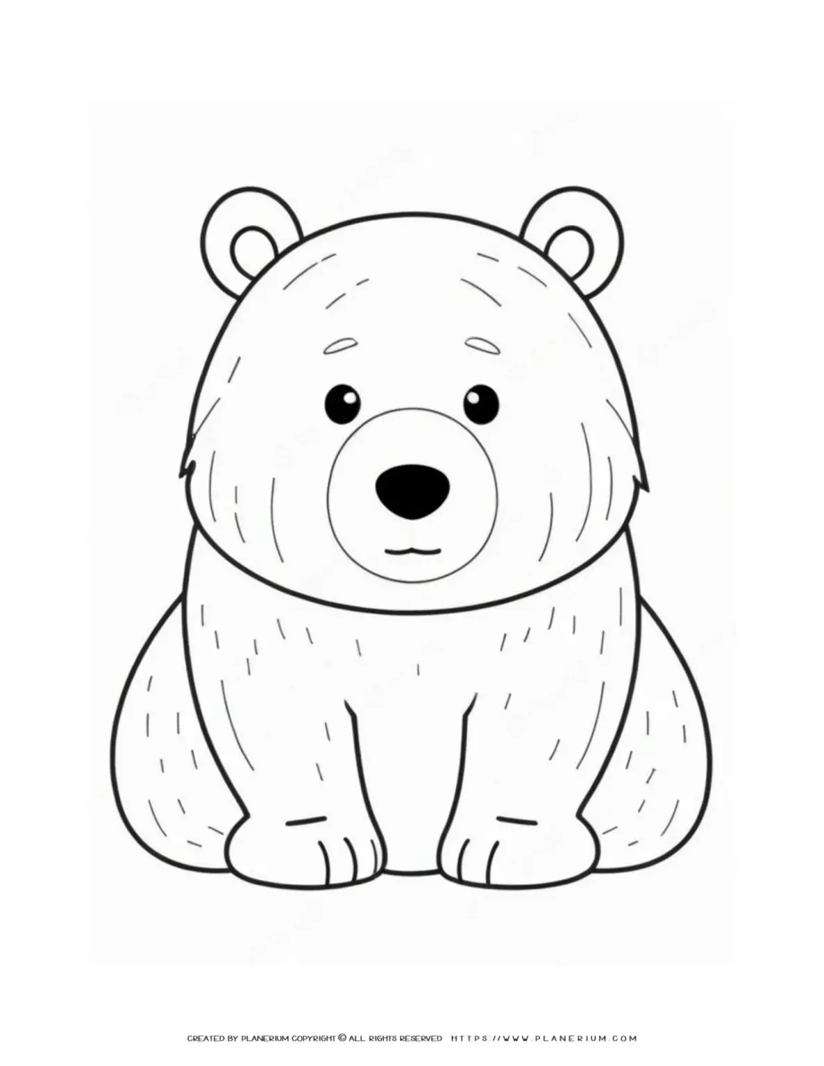 Cute-Bear-Outline-Sitting-Coloring-Page