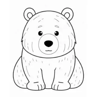 Cute-Bear-Outline-Sitting-Coloring-Page