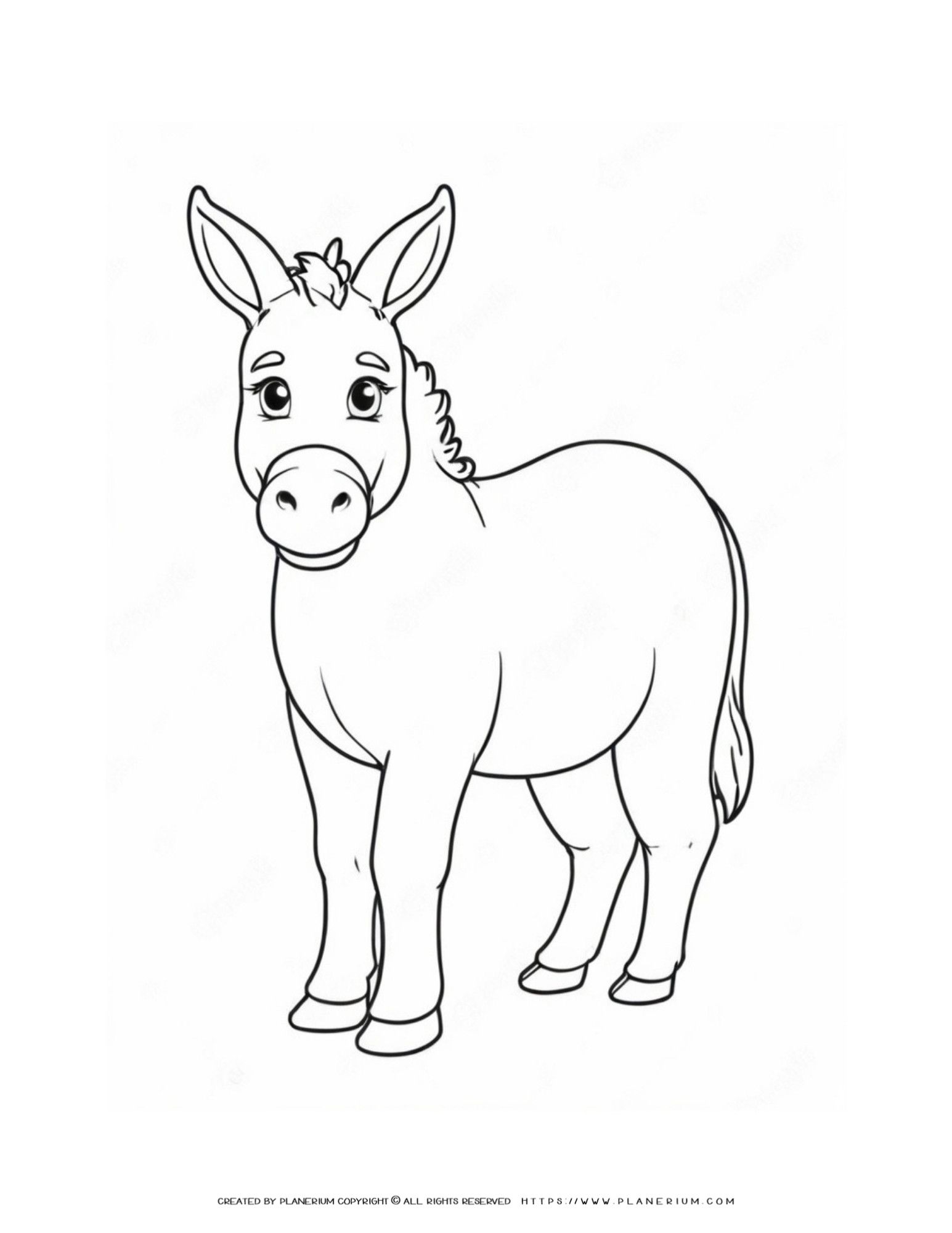 Boost Your Kid's Creativity with Our Cute Donkey Coloring Page