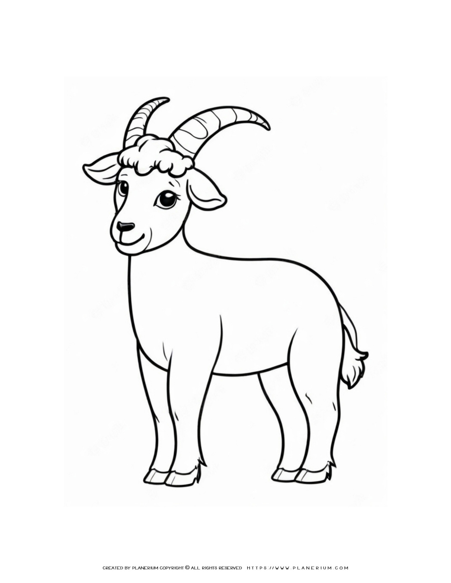 Cute Happy Goat Coloring Page: A Creativity Boost for Kids