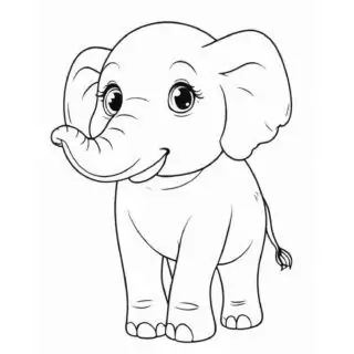 Cute-Little-Elephant-Coloring-Page