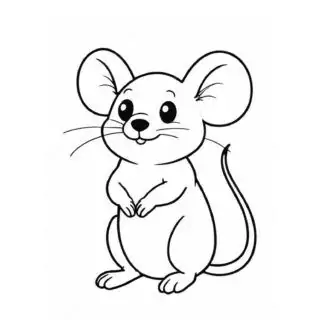 Cute-Mouse-Outline-Animal-Coloring-Page