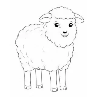 Cute-Sheep-Standing-Animal-Coloring-Page-for-Kids