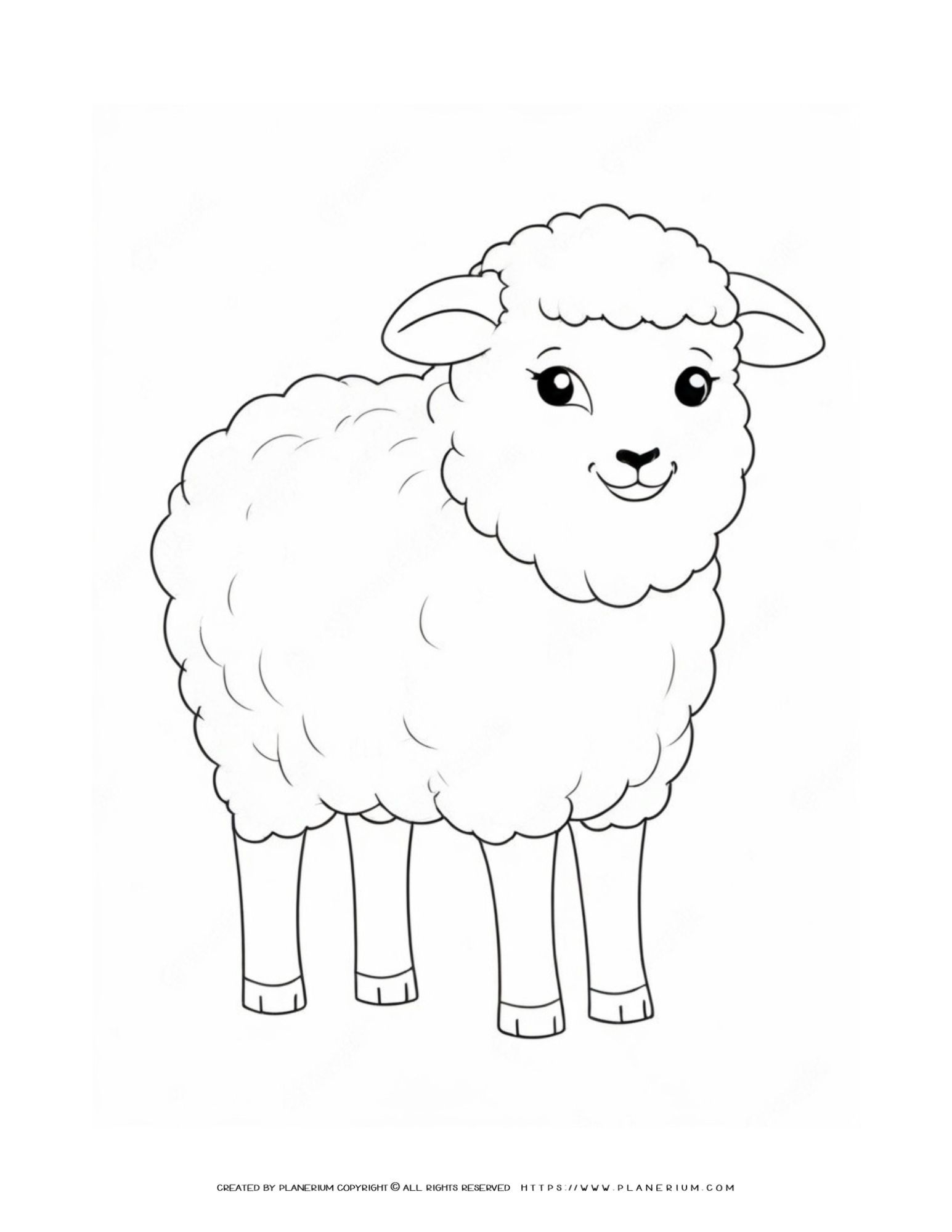 Adorable Cute Sheep Coloring Page: Sparking Creativity & Learning for Kids