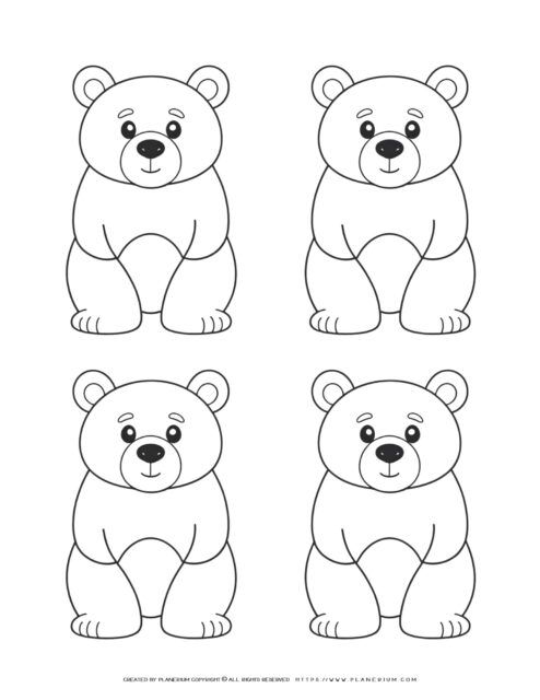 Boy Template - Four Faces for Kids to Draw and Color