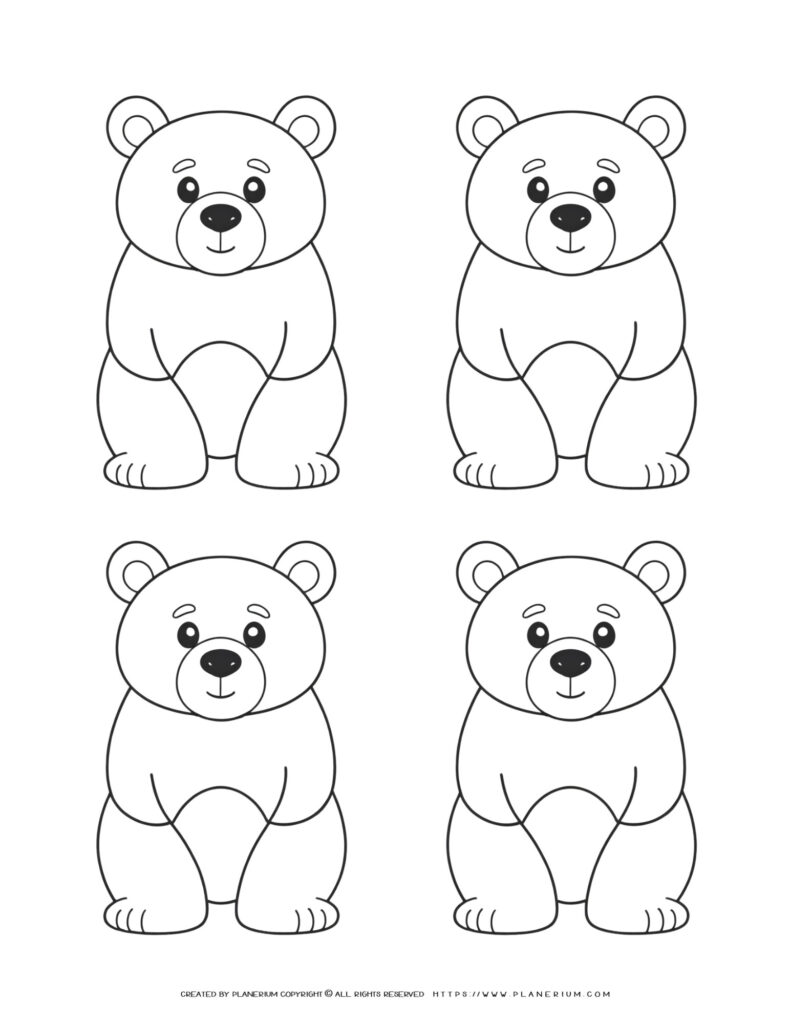 Boy Template - Four Faces for Kids to Draw and Color