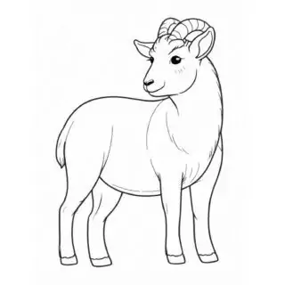 Goat-Outline-Simple-Coloring-Page