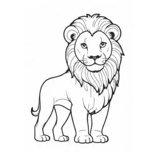 Happy-Lion-Outline-Coloring-Page