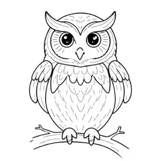 Owl-Outline-on-a-Branch-Animal-Coloring-Page-for-Kids
