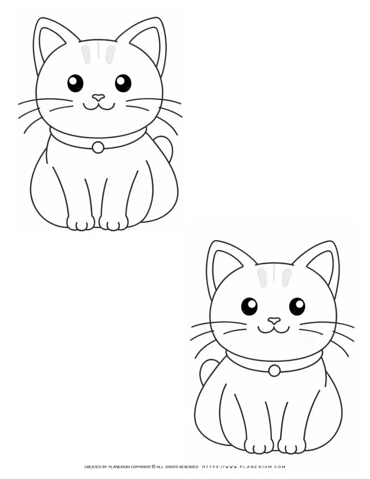 Two-Cute-Cats-Outlines-Coloring-Page-for-Kids