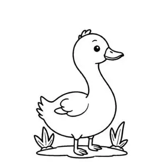 baby-goose-side-view-coloring-page-for-kids