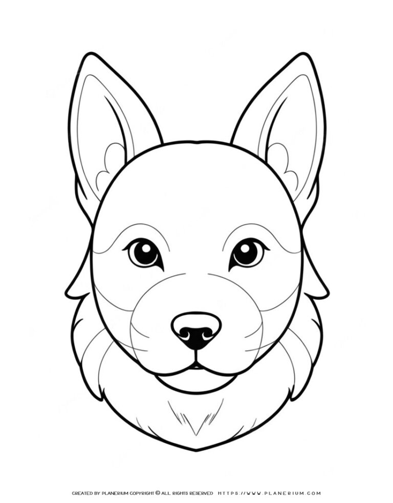 Free Printable Big Dog Portrait Illustration Coloring Page