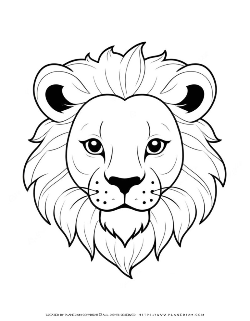 Animal Coloring Pages - Geometric Lion | Planerium