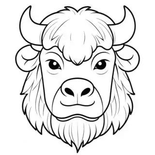 21-big-yak-head-outline-animal-coloring-page-for-kids
