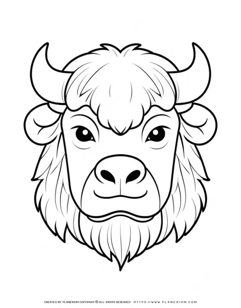 21-big-yak-head-outline-animal-coloring-page-for-kids