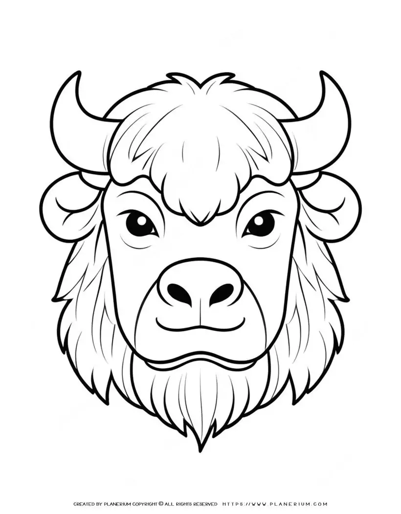 21-big-yak-head-outline-animal-coloring-page-for-kids