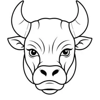 18-bull-head-front-view-animal-coloring-page-for-kids