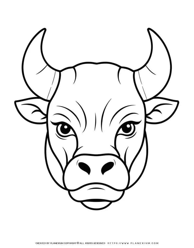 18-bull-head-front-view-animal-coloring-page-for-kids