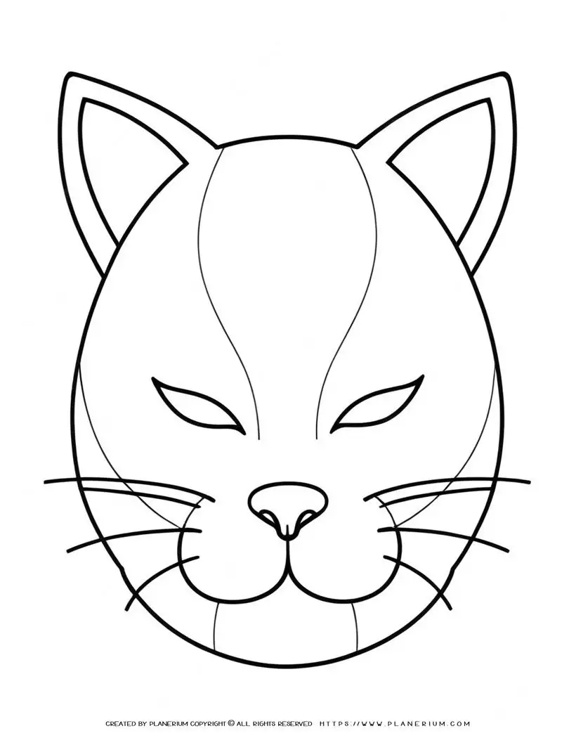 cat-outline-simple-face-mask-coloring-page