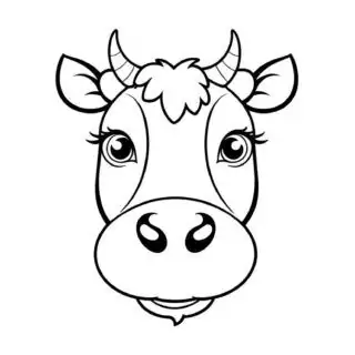 cow-face-artistic-style-outline-coloring-page