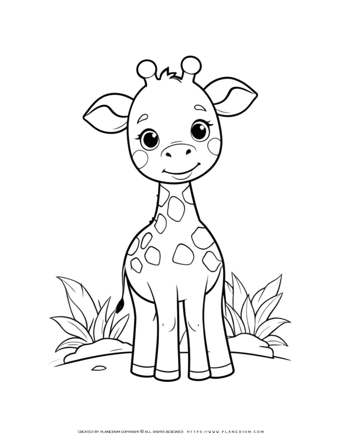 Cute Baby Giraffe Coloring Page for Kids - Printable and Easy Fun