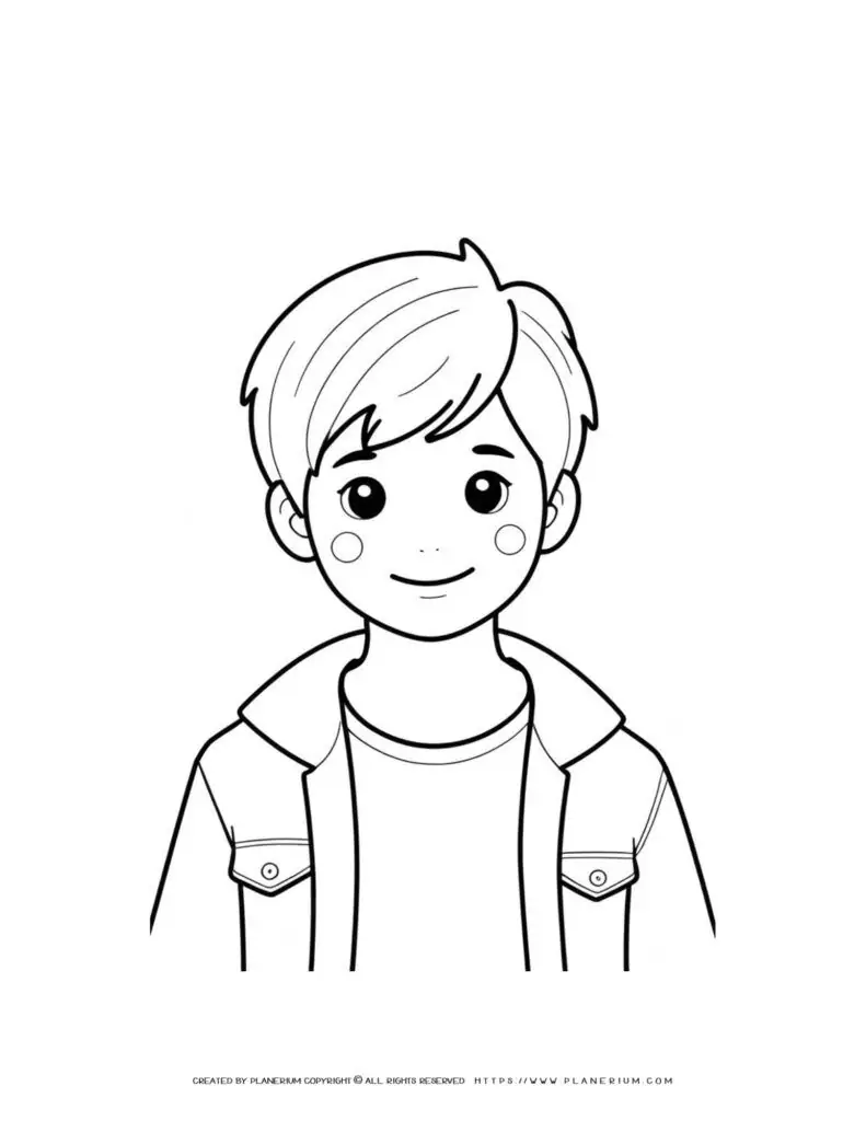 cute-boy-with-a-jacket-portrait-outline-simple-coloring-page