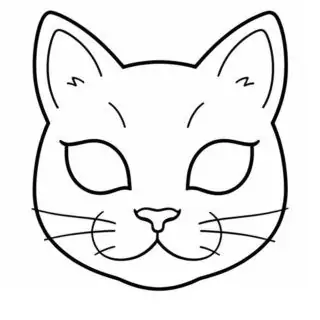 cute-cat-mask-outline-template