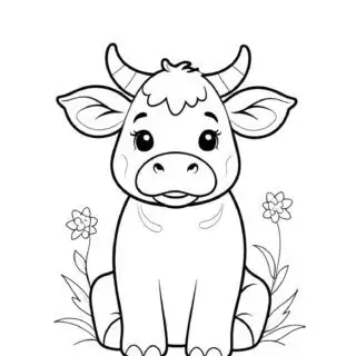 cute-cow-sitting-simple-coloring-page