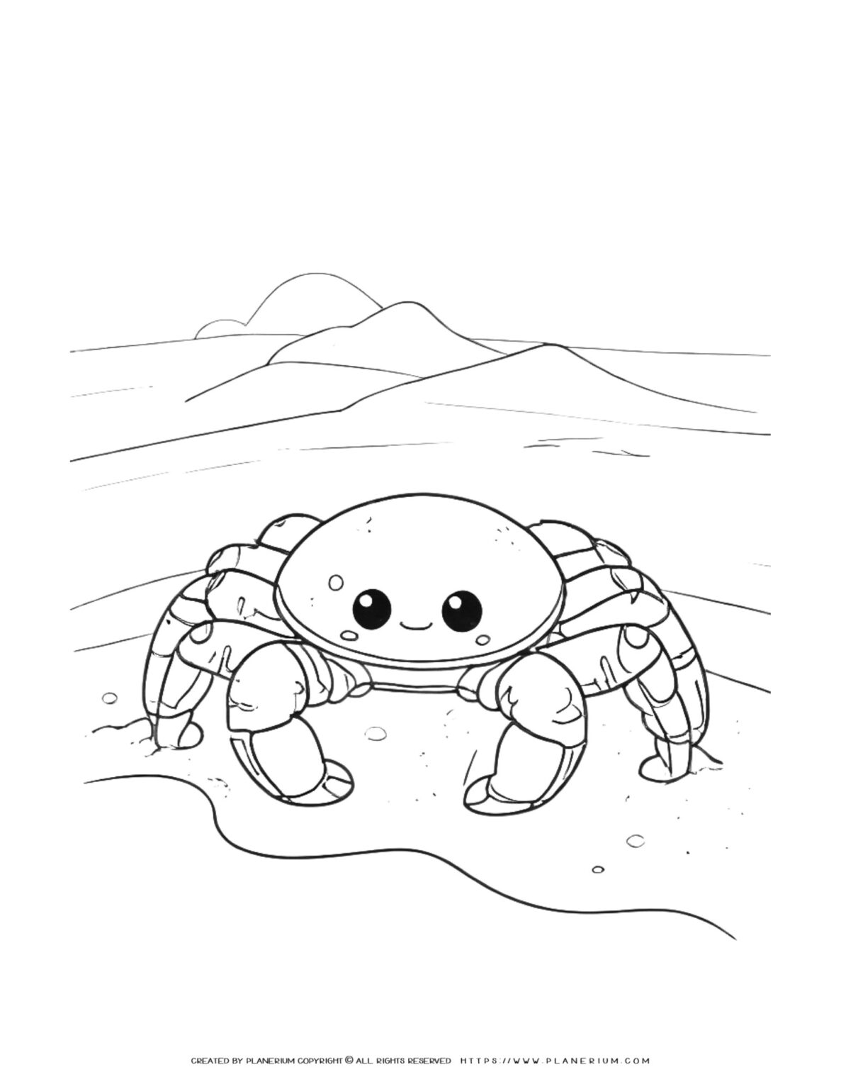 Boost Creativity With Our Cute Cartoon Crab Coloring Page For Kids