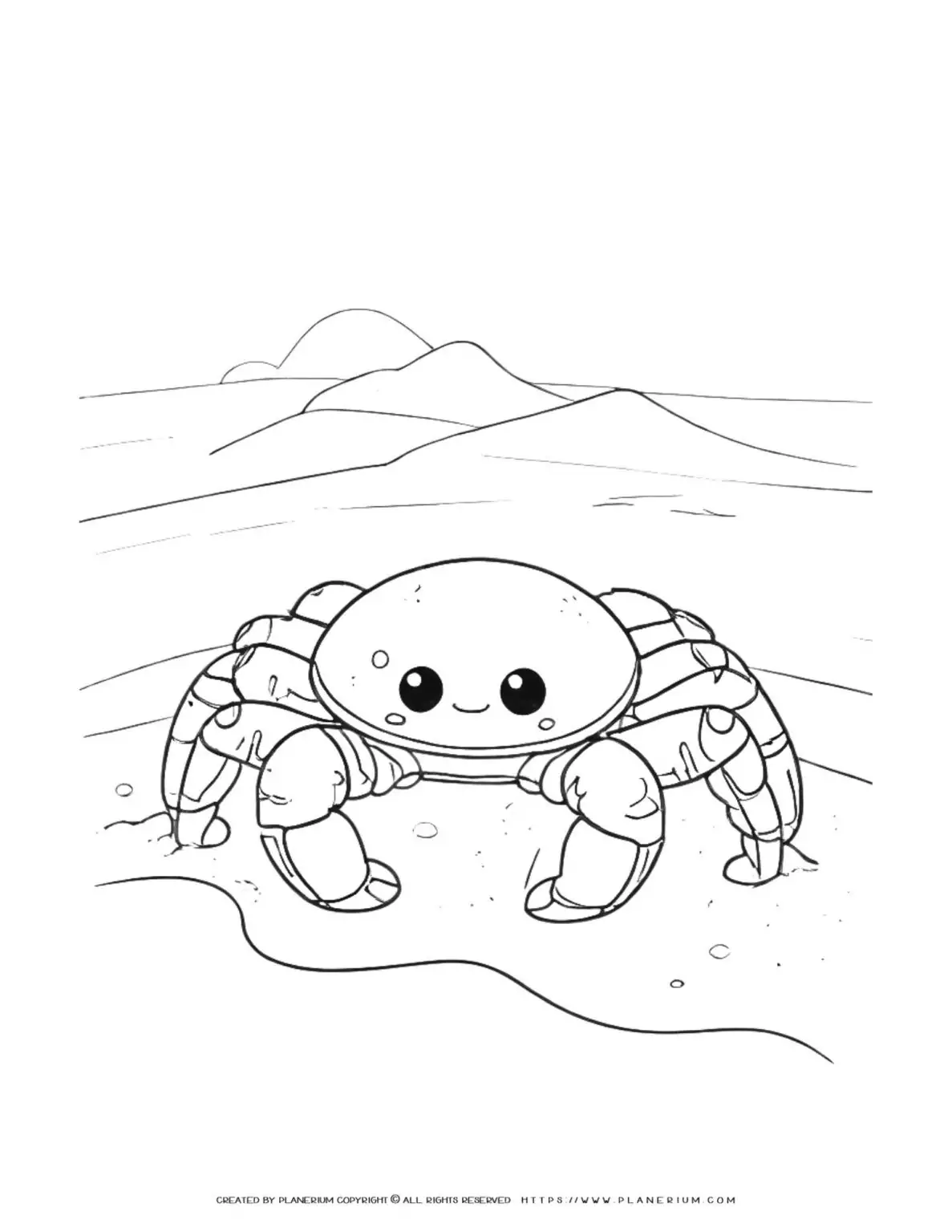 Cute-cartoon-crab-coloring-page-for-kids