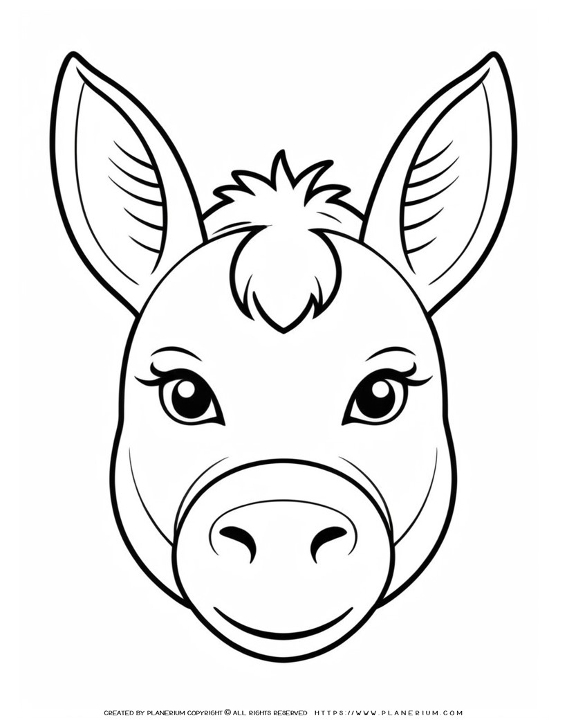 53-cute-donkey-face-front-view-coloring-page-for-kids