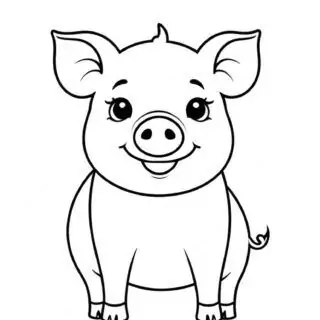 cute-happy-baby-pig-front-view-outline-coloring-page-for-kids